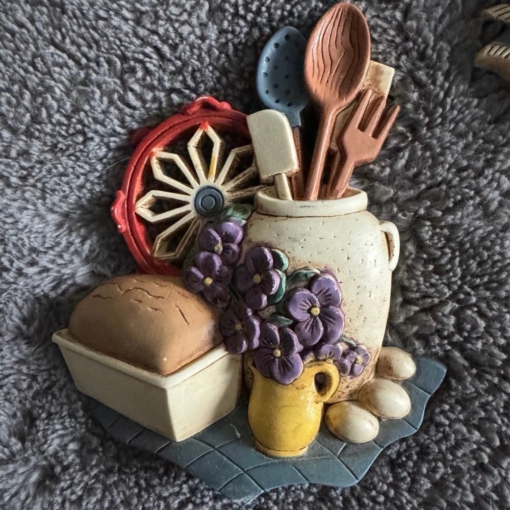 Decorative Baking Kitchen Wall Plaque Set - Rustic Ceramic Style - Picture 4 of 10